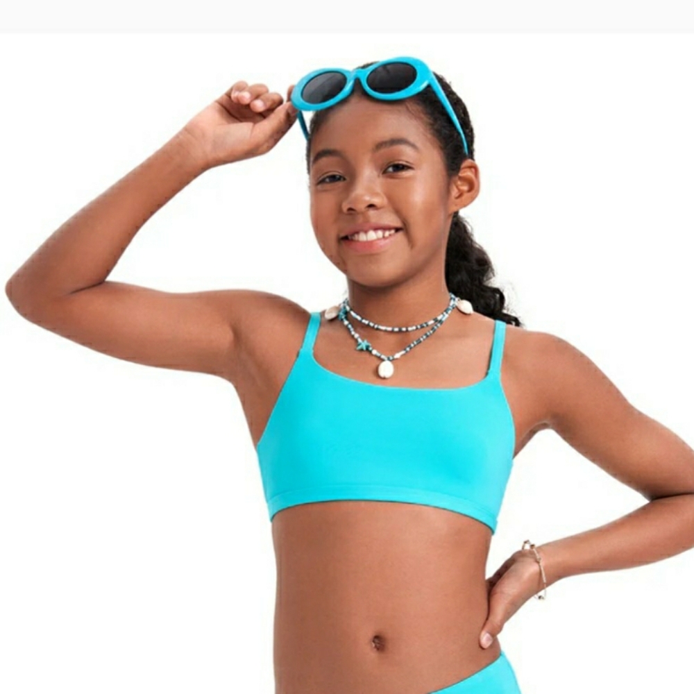 CRZ YOGA NWT Girls Bikini Top - Turquoise L